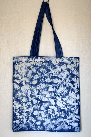 Tote Bag - Indigo/Clay Paste Resist | The Yarn Tree - fiber, yarn and natural dyes
