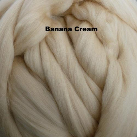 Merino Wool Roving Banana Cream