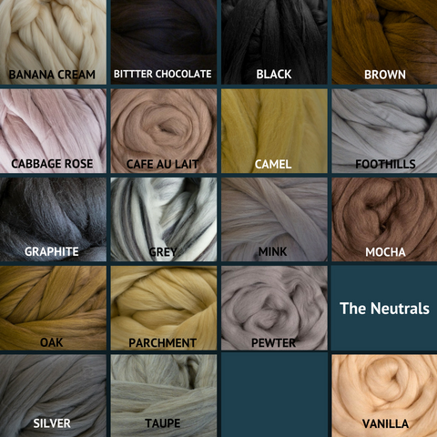 Merino Wool Roving for Felting and Spinning - The Neutrals