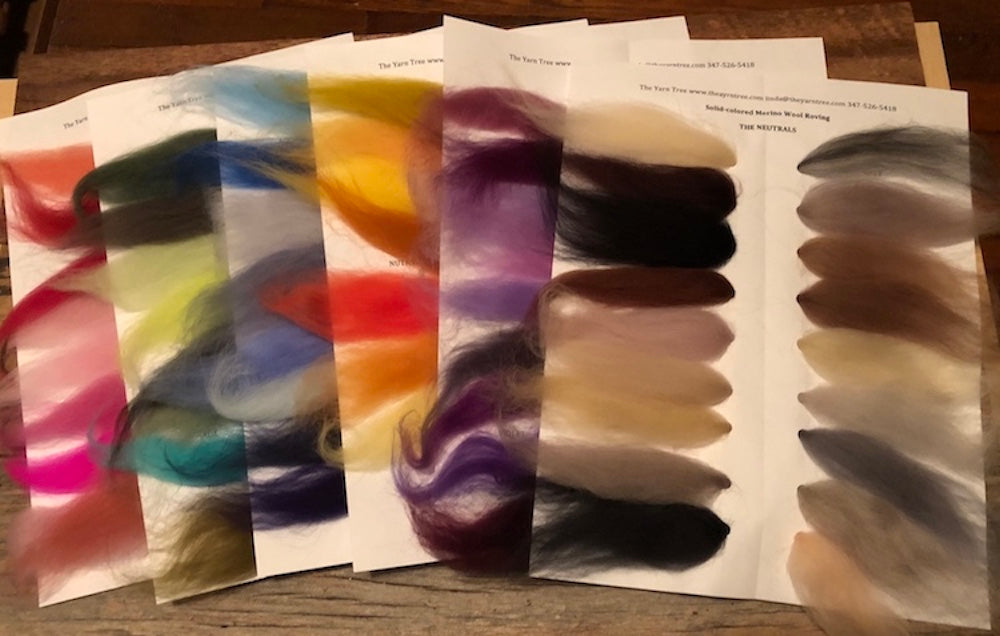 Merino Wool Roving Color Cards