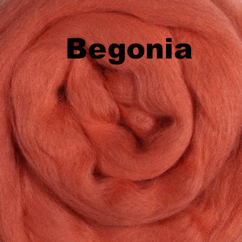 Merino Wool Roving Begonia