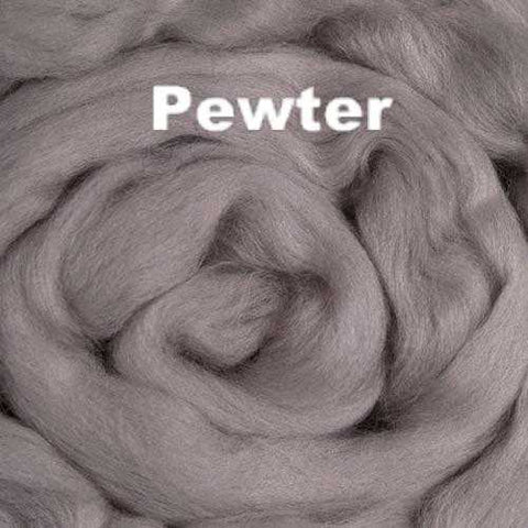 Merino Wool Roving Pewter