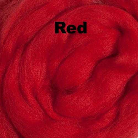 Merino Wool Roving Red