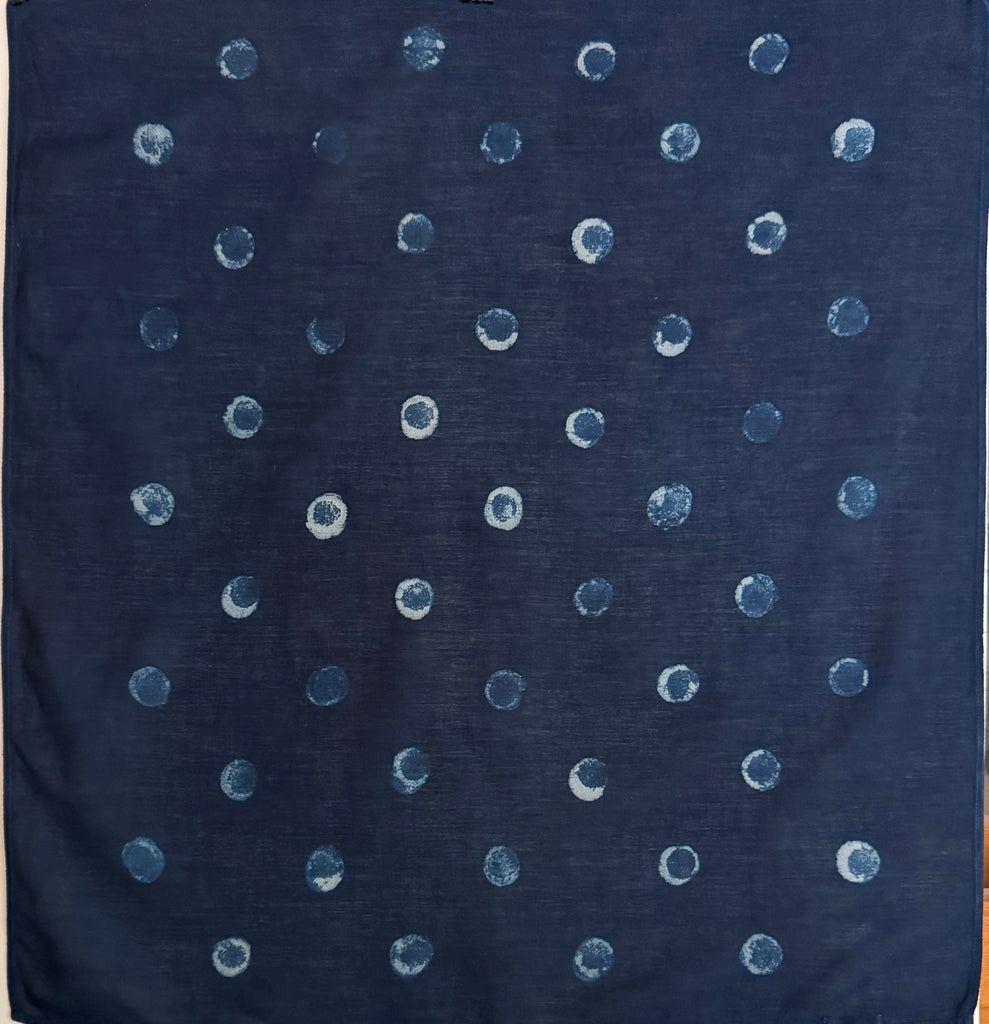 Indigo Resist Printed Bandanas | The Yarn Tree - fiber, yarn and natural dyes