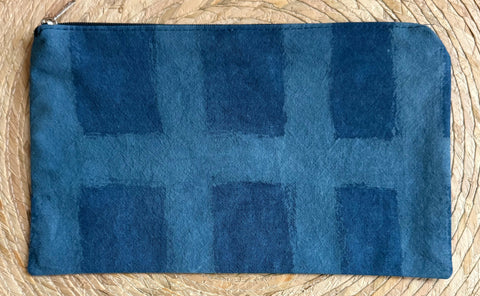 Indigo/Clay Resist Zippered Pouches | The Yarn Tree - fiber, yarn and natural dyes