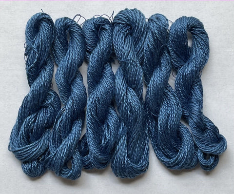 Silk mini-skeins - 100% cultivated silk - hand-dyed in an Indigo Tamarind Vat