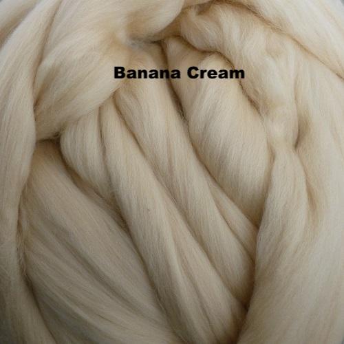 Merino Wool Roving Banana Cream