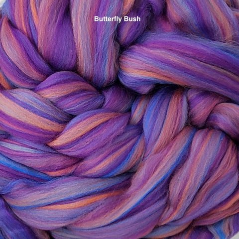 Foxglove Multi-colored Merino Wool Roving | The Yarn Tree - fiber, yarn and natural dyes