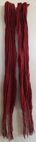 Handmade by Linda Scarf - Silk & Wool Crepe Crinkle Scarf Hand dyed with Cochineal & Madder Red