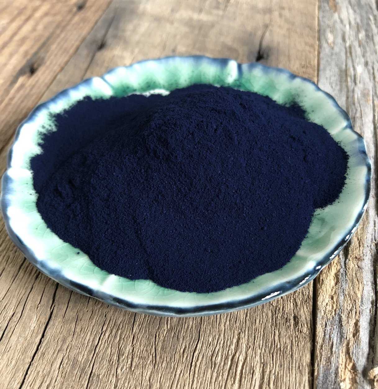 Indigo extract. Botanical extract of Indigofera Tinctoria. Natural dye  Powder for fabric, paper & soaps. Soulful blues. Freshest Dyes Always.