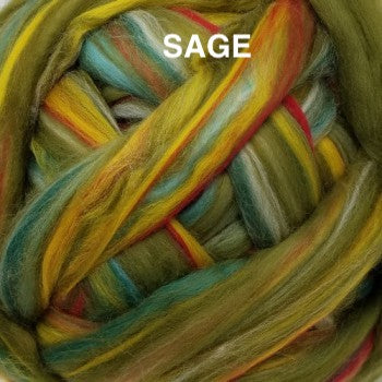 Foxglove Multi-colored Merino Wool Roving