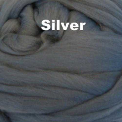 Merino Wool Roving Silver