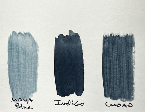 The Blues - Watercolor Paints - Set of 3 - Maya Blue, Indigo, and Woad