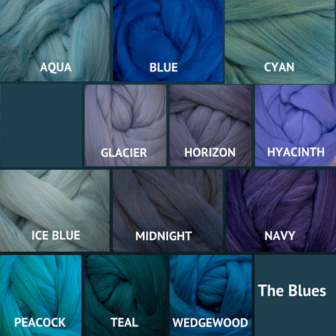 Merino Wool Roving - The Blues