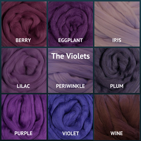 Merino Wool Roving for Felting and Spinning - The Violets