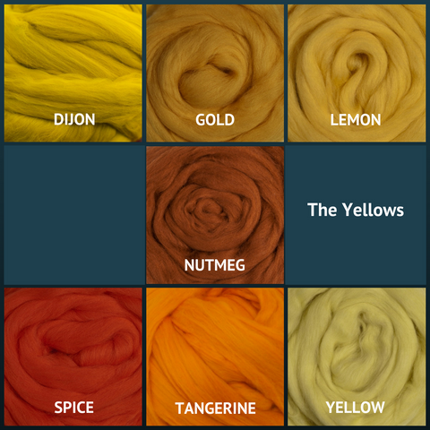 Merino Wool Roving for Felting and Spinning - The Yellows