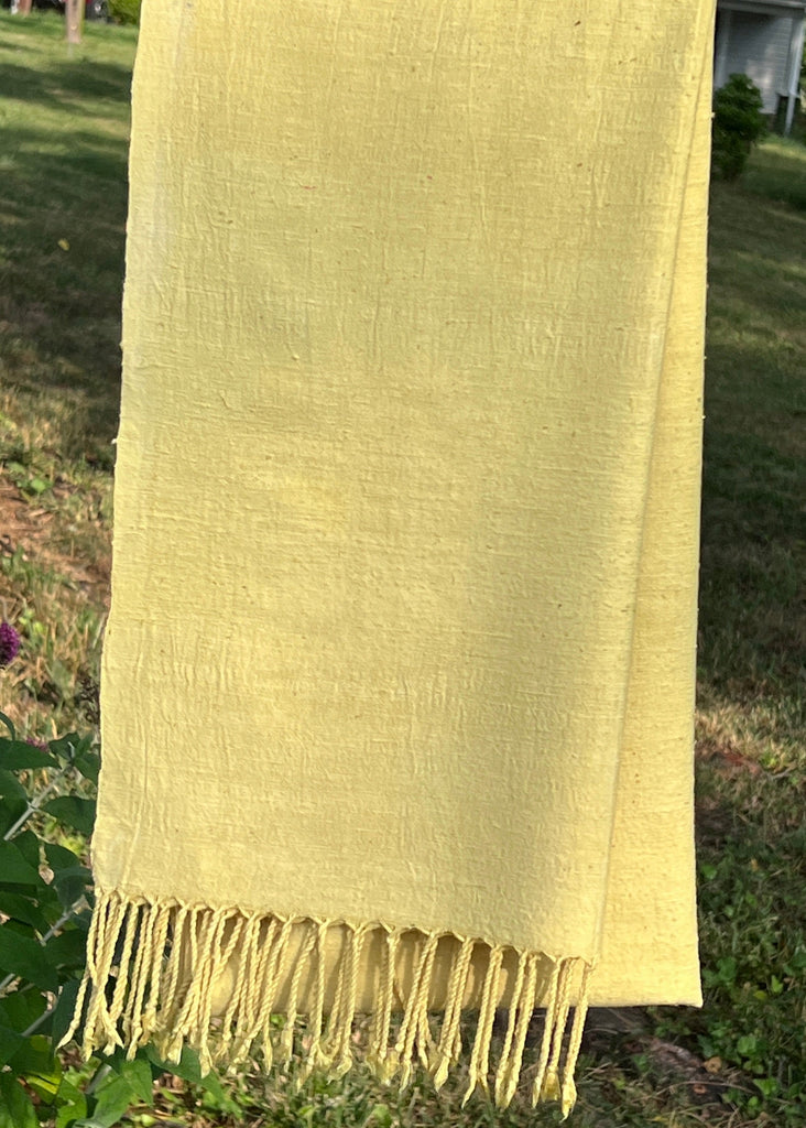Weld Dyed Eri Silk Scarf | The Yarn Tree - fiber, yarn and natural dyes