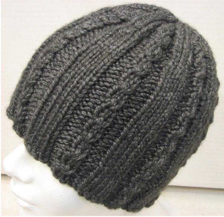 Knitting Patterns - Cap with Mini-cables | The Yarn Tree - fiber, yarn and natural dyes