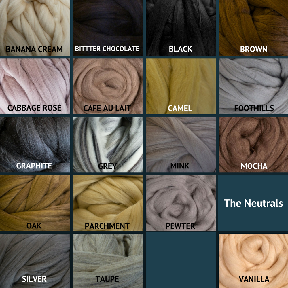 Merino Wool Roving for Felting and Spinning - The Neutrals – The Yarn ...