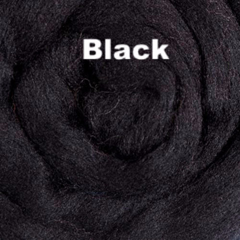 Merino Wool Roving Black