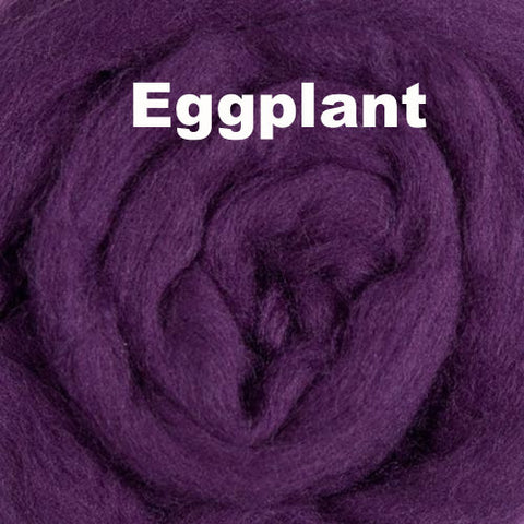 Merino Wool Roving Eggplant
