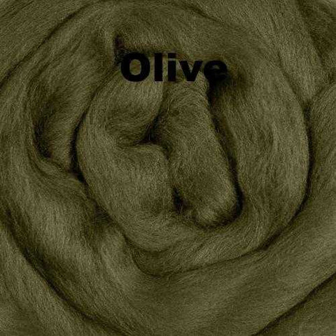 Merino Wool Roving Olive