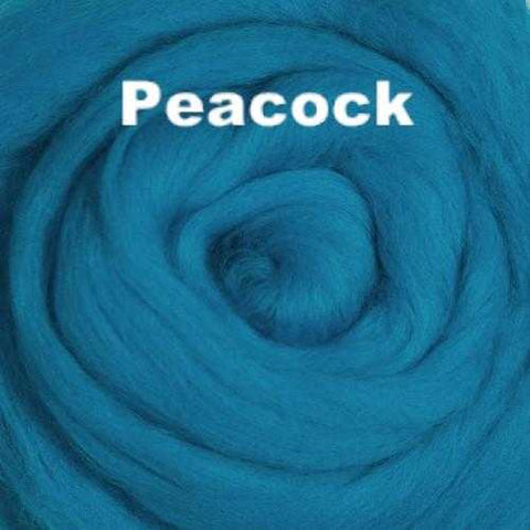 Merino Wool Roving Peacock