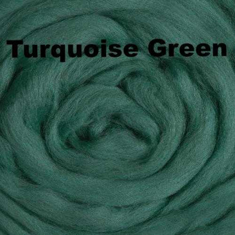 Merino Wool Roving Turquoise Green